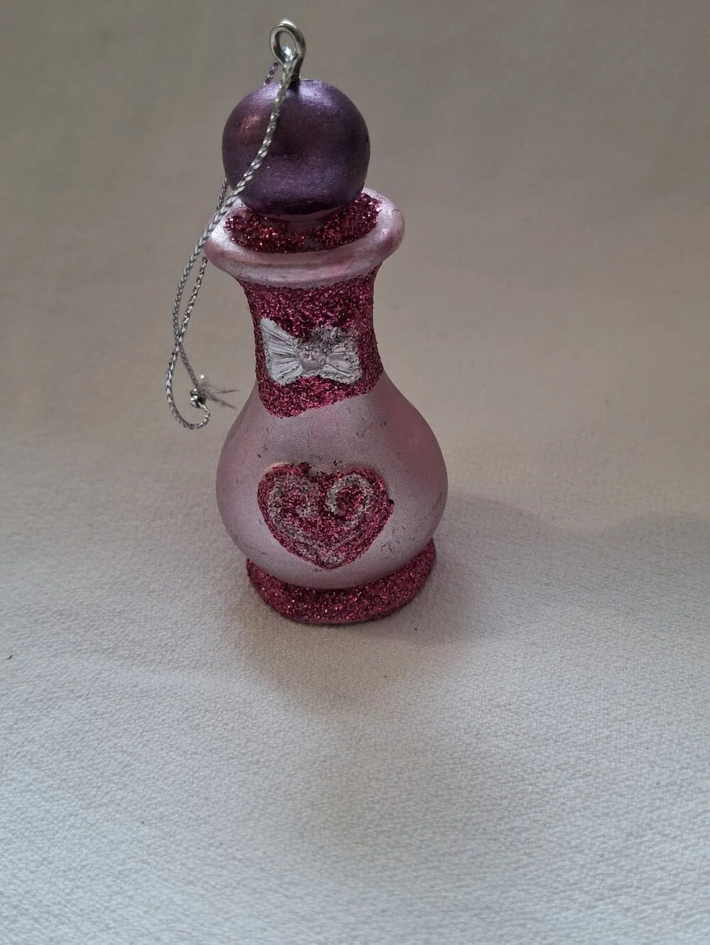 Vintage Style Glam Glitter Christmas Glass Ornaments- Set Of 4